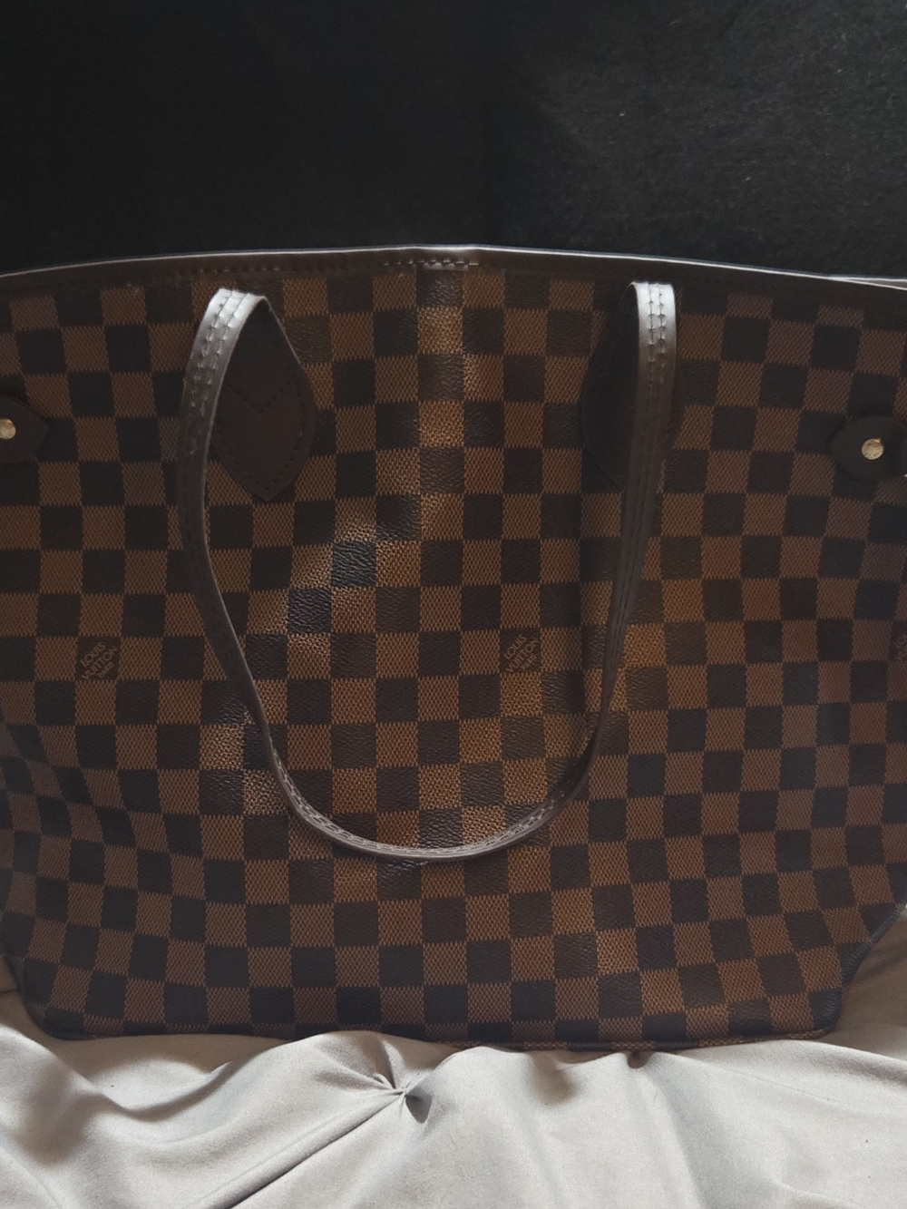 Louis Vuitton Brown Checkered Tote Bag